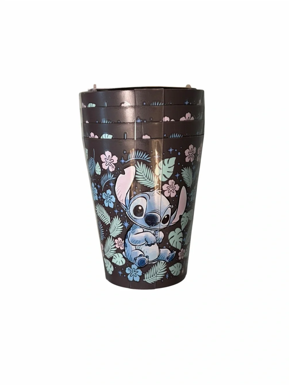 Disney Stitch Dark Gray Palm Fronds Tropical 16 Oz. Tumbler Cups